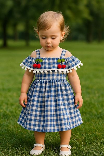 MİNYON BABY Rochie pentru fetiță cu detaliu cireș