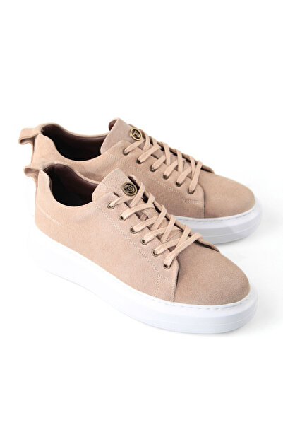 Tripy Hakiki Deri Erkek Bağcıklı Kum Süet Sneaker Ayakkabı Massa