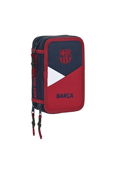 AQUA TRAVEL F.C. Barcelona triple pencil case, blue-burgundy, 41 pieces