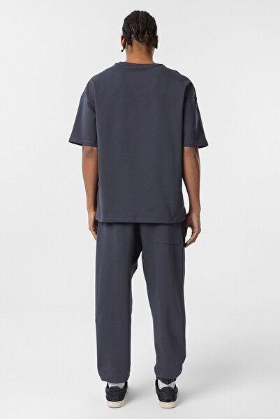 VAMOSCLO Σετ αθλητικής φόρμας Basic oversized με ελαστικό πόδι καπνιστό