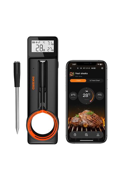 Inkbird Wireless BBQ Thermometer INT-21-B, Bluetooth 5.4 Meat Thermometer with 5MM Ultra Thin Probe,