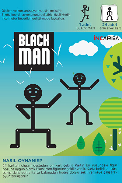 İNCAREA Black Man / Bionic Man Çöp adam Eğitici Aktivite Oyuncağı