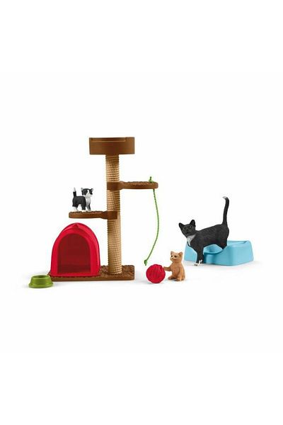 SCHLEICH Playset with cats, Schleich, Playtime, plastic