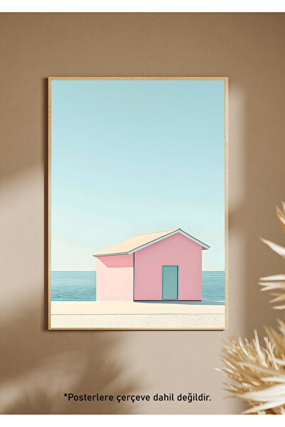 One Little Happiness Αφίσα PINK HOUSE Αισθητική αφίσα τοίχου, αφίσα χωρίς πλα...