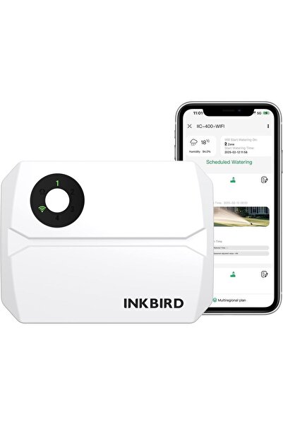 Inkbird وحدة تحكم ذكية بالرش IIC-400-WIFI، نظام ري آلي بأربع مناطق مع شبكة وا...
