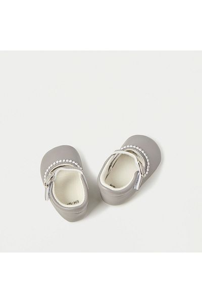 giggles Bead Embellished Booties with Buckle Closure
