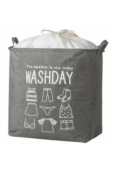 Aptel Laundry basket, 70L, polyester, gray, 53x44x33 cm