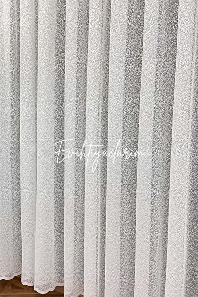 evihtiyaclarim by IOC High Quality and Stylish Ironing-Free Wrinkle-Free Sand Knitted Model 1/2 Sparse Pleated Tulle Curtain