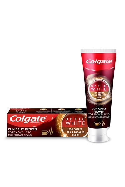 Colgate Optic White Toothpaste for Coffee Tea and Tobaco Users 75 ml