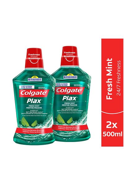 Colgate Plax Fresh Mint Mouth Wash Value Pack 2 x 500 ml