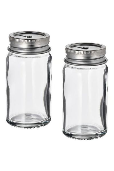 IKEA Salt and pepper shakers, clear glass/stainless steel, 8 cm 2 Pack