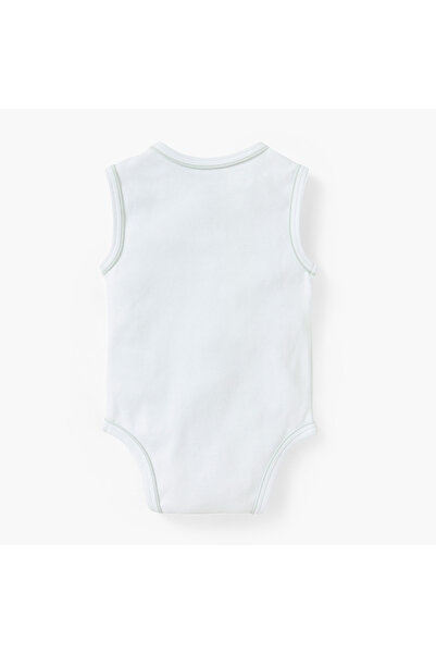 Juniors Farmyard Hen Print Sleeveless Bodysuit with Snap Button Closure
