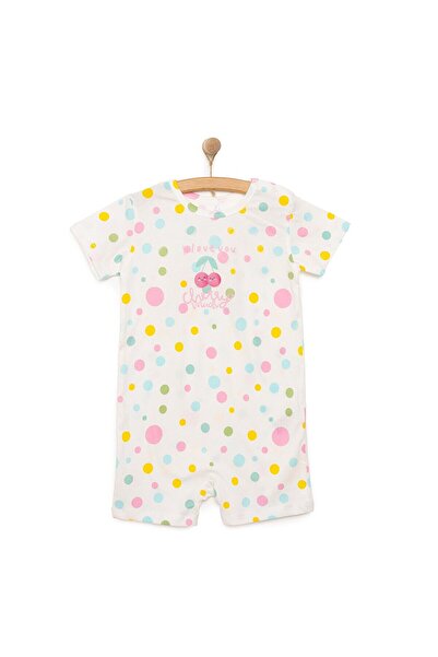ebebek Hello Baby HelloBaby Kız Bebek Kısa Tulum Reçme Paça Beyaz