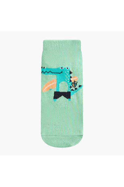 Juniors Alligator Print Ankle Length Socks - Set of 2