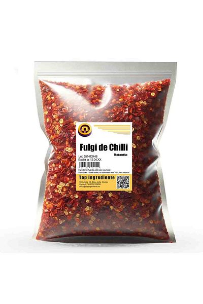 Top Ingrediente Chilli Flakes, Hot Pepper Flakes, 500 Gram Bag