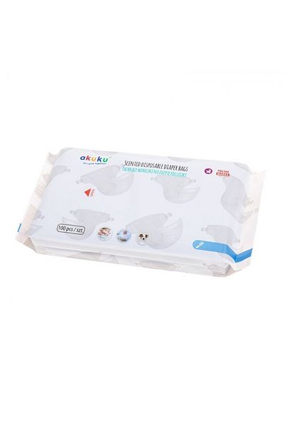 Akuku Saculeti parfumati pentru pampers, 100 bucati, Albastru