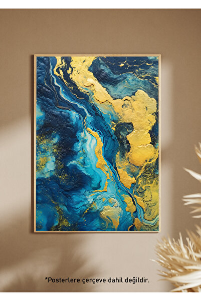 One Little Happiness Αφίσα GOLD WAVE Αισθητική αφίσα τοίχου , Αφίσα χωρίς πλα...