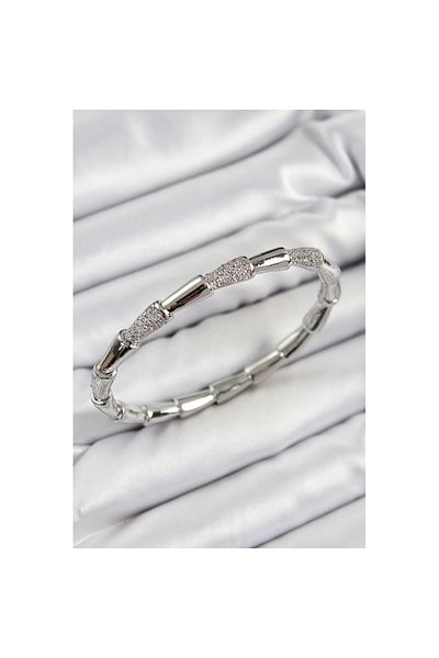 Skygo Brass Zircon Stone Bone Model Silver Color Vip Women's Bracelet - Tj-Bb7340