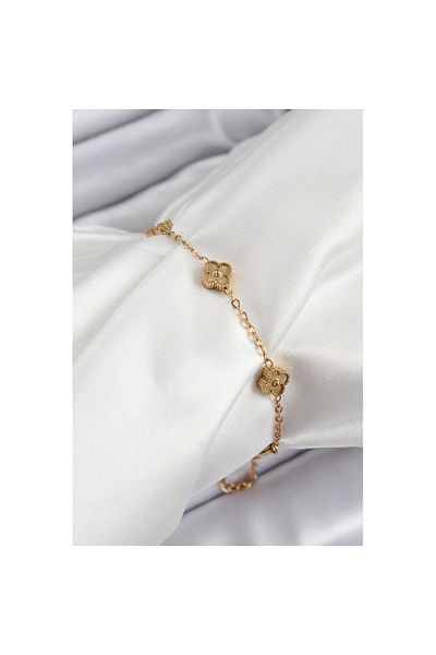 Skygo 316L Steel Clover Model Gold Color Women's Bracelet - Tj-Bb7363
