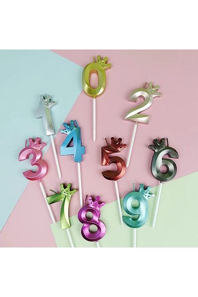 L&Wen Number Birthday Candles, Number 4 Cake Candles for Birthday, Wedding (1Pc, Gold)