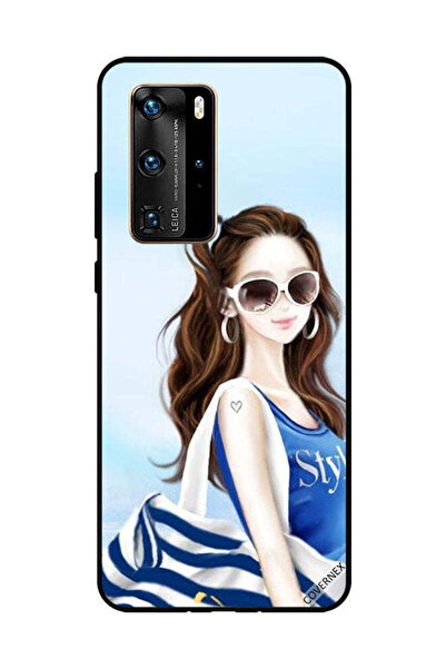 Covernex غطاء حماية لهاتف هواوي بي 40 برو - تصميم قميص أزرق