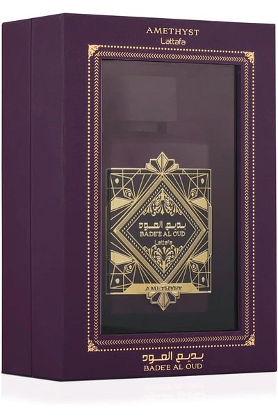lattafa Bade'e Al Oud Amethyst for Unisex Eau de Parfum Spray, 3.4 Ounce