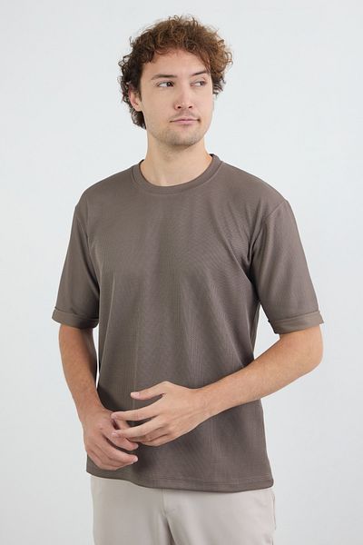Fulla Moda Βασικό μπλουζάκι Jacquard Crew Neck