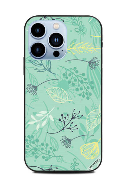 Covernex غطاء حماية لجهاز Apple iPhone 13 Pro بنقشة زهور باللون الأخضر البحري