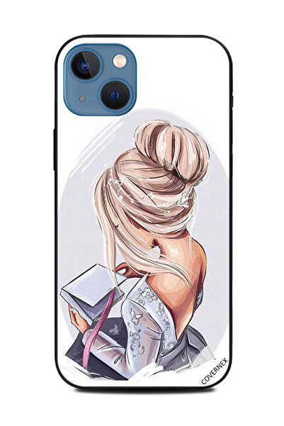 Covernex غطاء حماية لهاتف Apple iPhone 13 فتاة تنظر إلى فن الكتاب