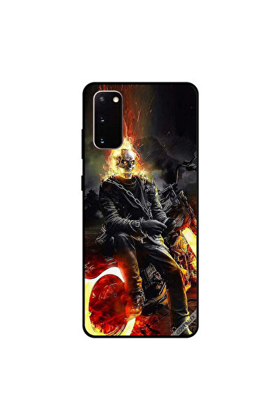 Covernex غطاء حماية لهاتف سامسونج جالاكسي S20 بتصميم دراجة وجمجمة محترقة