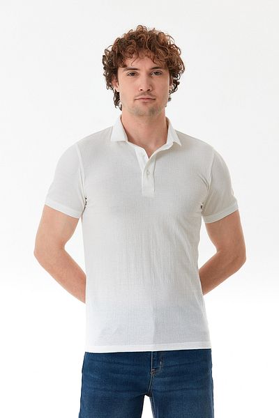 Fulla Moda Μπλουζάκι με μισό κουμπί με γιακά πόλο