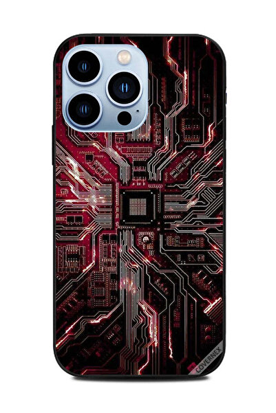 Covernex غطاء حماية لهاتف أبل آيفون 13 برو، بورد سيركت، أحمر