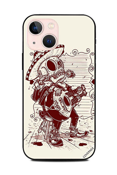 Covernex غطاء حماية لهاتف Apple iPhone 13 Mini Head Man يعزف على الجيتار