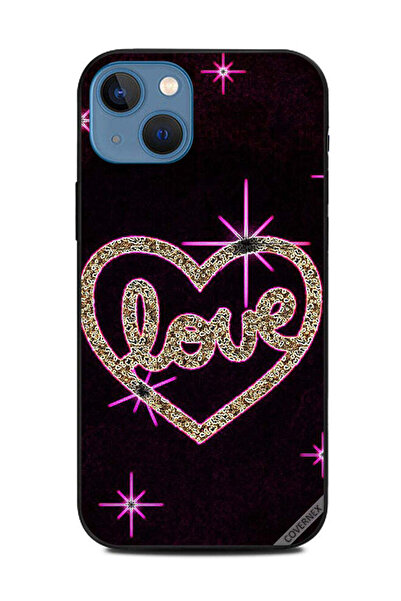 Covernex غطاء حماية لهاتف Apple iPhone 13 مع حدود وردية على شكل قلب حب