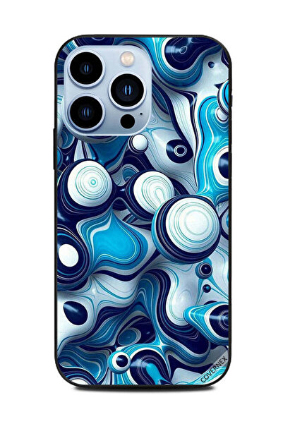 Covernex غطاء حماية لهاتف Apple iPhone 13 Pro بنمط كرات سائلة زرقاء