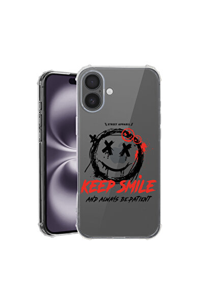 bestcase ® Carcasă antișoc pentru Apple iPhone 16, Keep Smile, 1828630 AS 1870