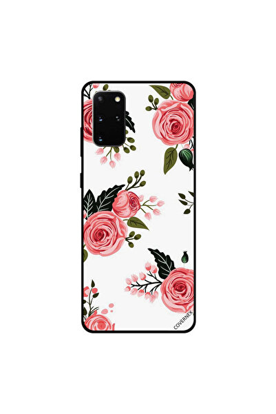 Covernex غطاء حماية لهاتف سامسونج جالكسي S20 بلس بنقشة ورود وردية مع أوراق خض...