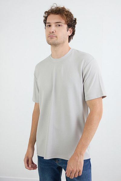Fulla Moda Βασικό μπλουζάκι Jacquard Crew Neck