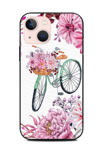 Covernex غطاء حماية لهاتف Apple iPhone 13 Mini Cycle مع باقة من الزهور
