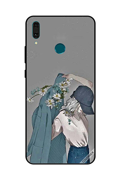 Covernex غطاء حماية لهاتف هواوي Y9 2019، فتاة ترتدي معطفًا زهريًا