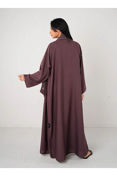 Jameela Purple Classic Open Abaya 3 pieces Set