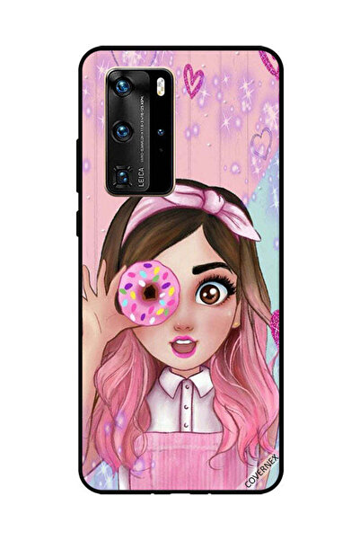Covernex غطاء حماية لهاتف هواوي بي 40 برو فتاة صغيرة لطيفة تحمل دونات