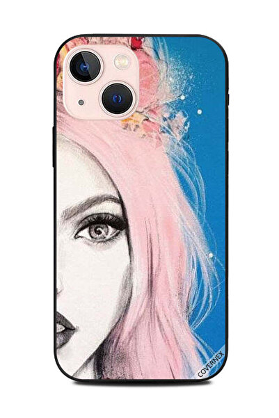 Covernex غطاء حماية لهاتف أبل آيفون 13 ميني - شعر وردي نصف وجه