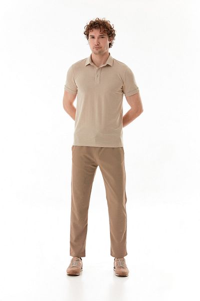 Fulla Moda Μπλουζάκι με ανάγλυφο εμπριμέ γιακά πόλο Slim Fit