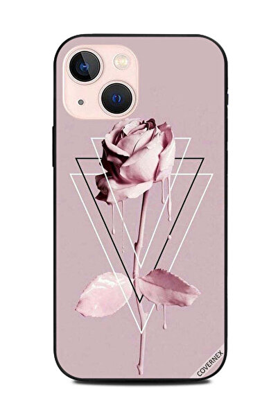 Covernex غطاء حماية لهاتف أبل آيفون 13 ميني، زهور وردية اللون