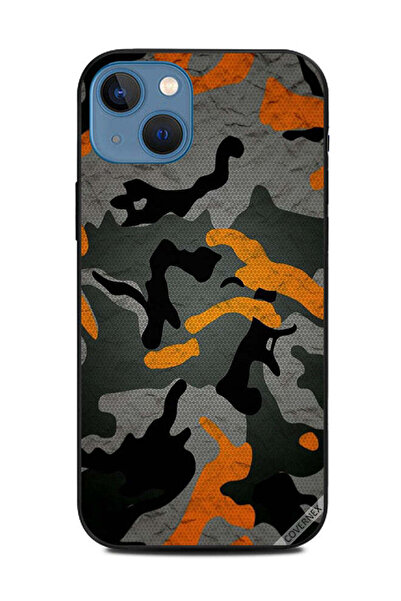 Covernex غطاء حماية لهاتف Apple iPhone 13 بنمط علم مموه برتقالي وأسود