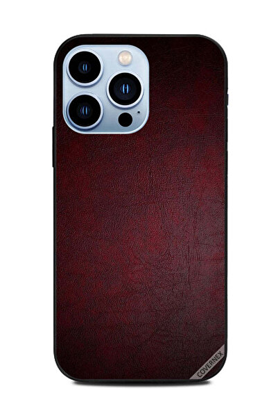 Covernex غطاء حماية لهاتف Apple iPhone 13 Pro بنمط جلدي أحمر داكن عتيق