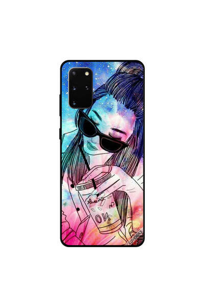 Covernex غطاء حماية سامسونج جالكسي S20 بلس بتصميم فتاة خربشة باللون الأسود ال...