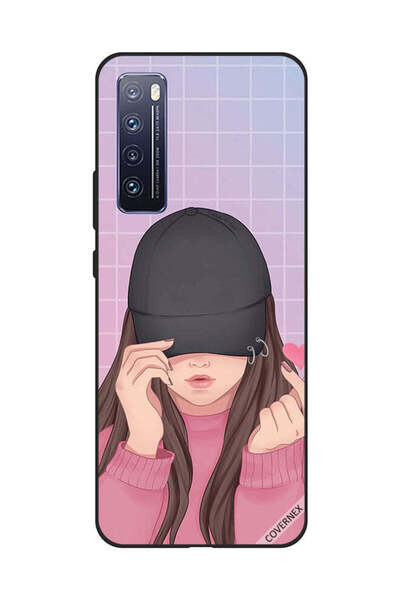 Covernex غطاء حماية لهاتف هواوي نوفا 7 سناب لوف، فتاة سوداء بقبعة