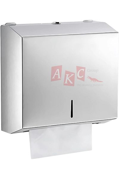 AKC Wall Mounted Steel Paper Towel Dispenser–C-Fold&Multifold Compatible,Lockable Bathroom Tissue Holder